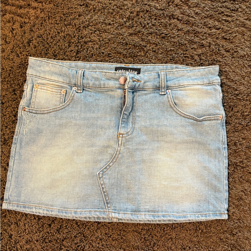 Retrofete Blue Mini Skirt Casual Chic
